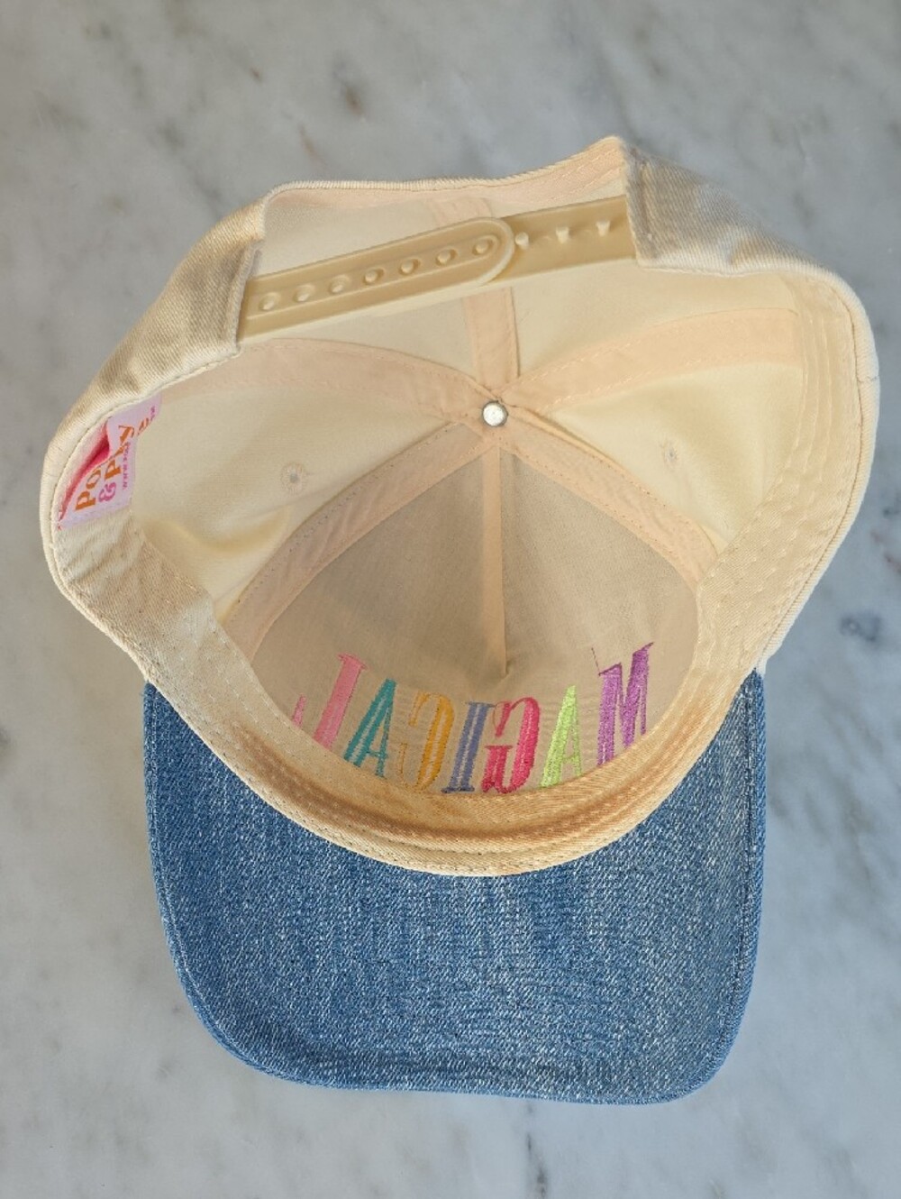 Poppy & Pine "Magical" Embroidered Women's Baseball Cap - Cream & Blue - Picture 5 of 5